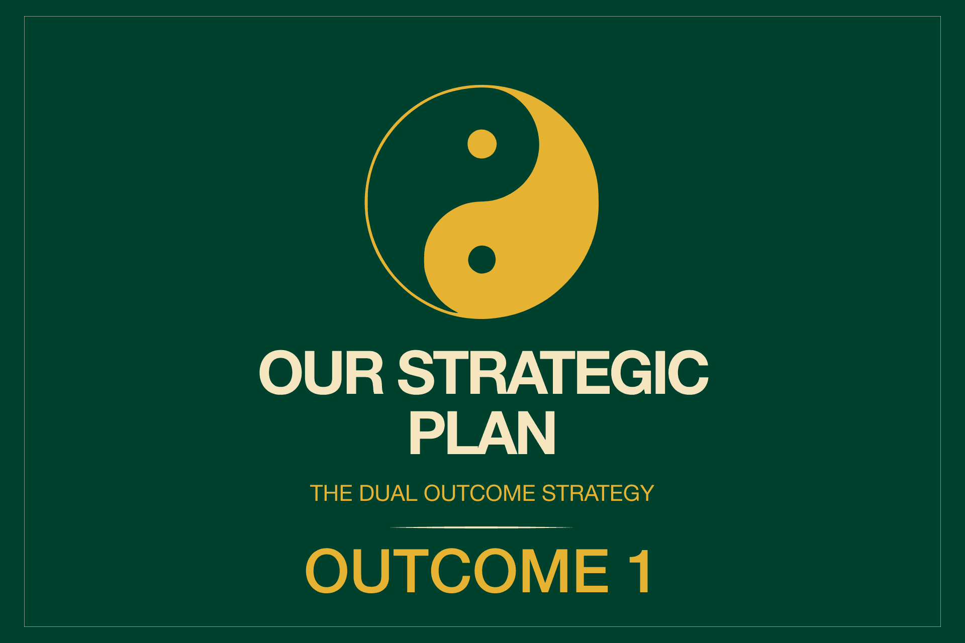 STRATEGIC OUTCOME 1; BUILDING IT BACK
